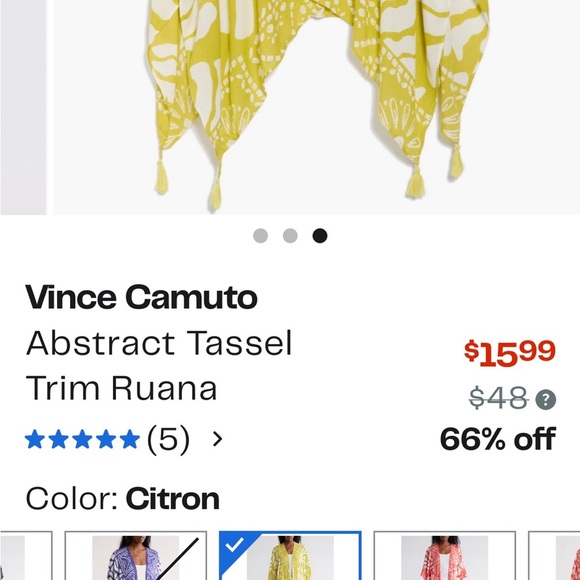 Vince Camuto Citron Floral Kimono Top Ruana, Open Wrap OSFM - Picture 2 of 16